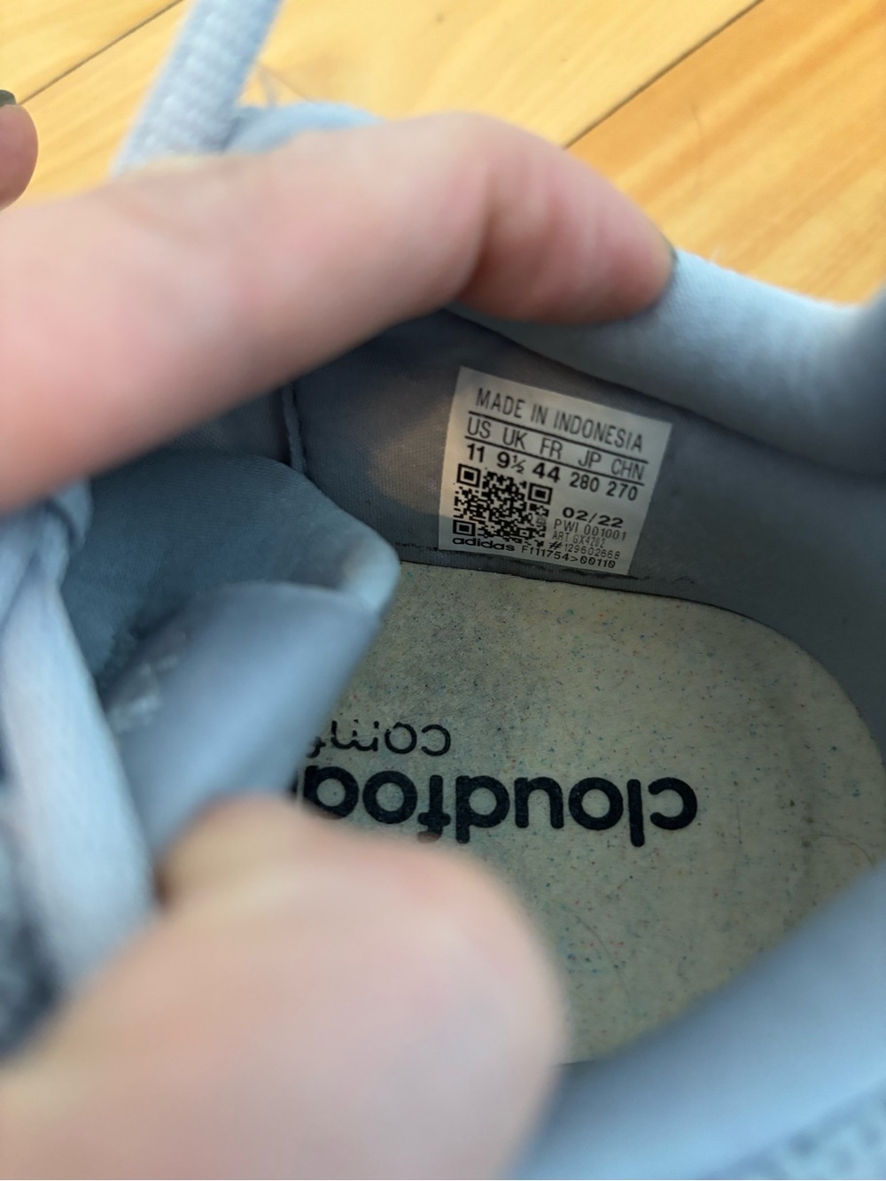 adidas Cloudfoam Gray Athletic Sneakers with Mint Accents - Picture 6 of 6